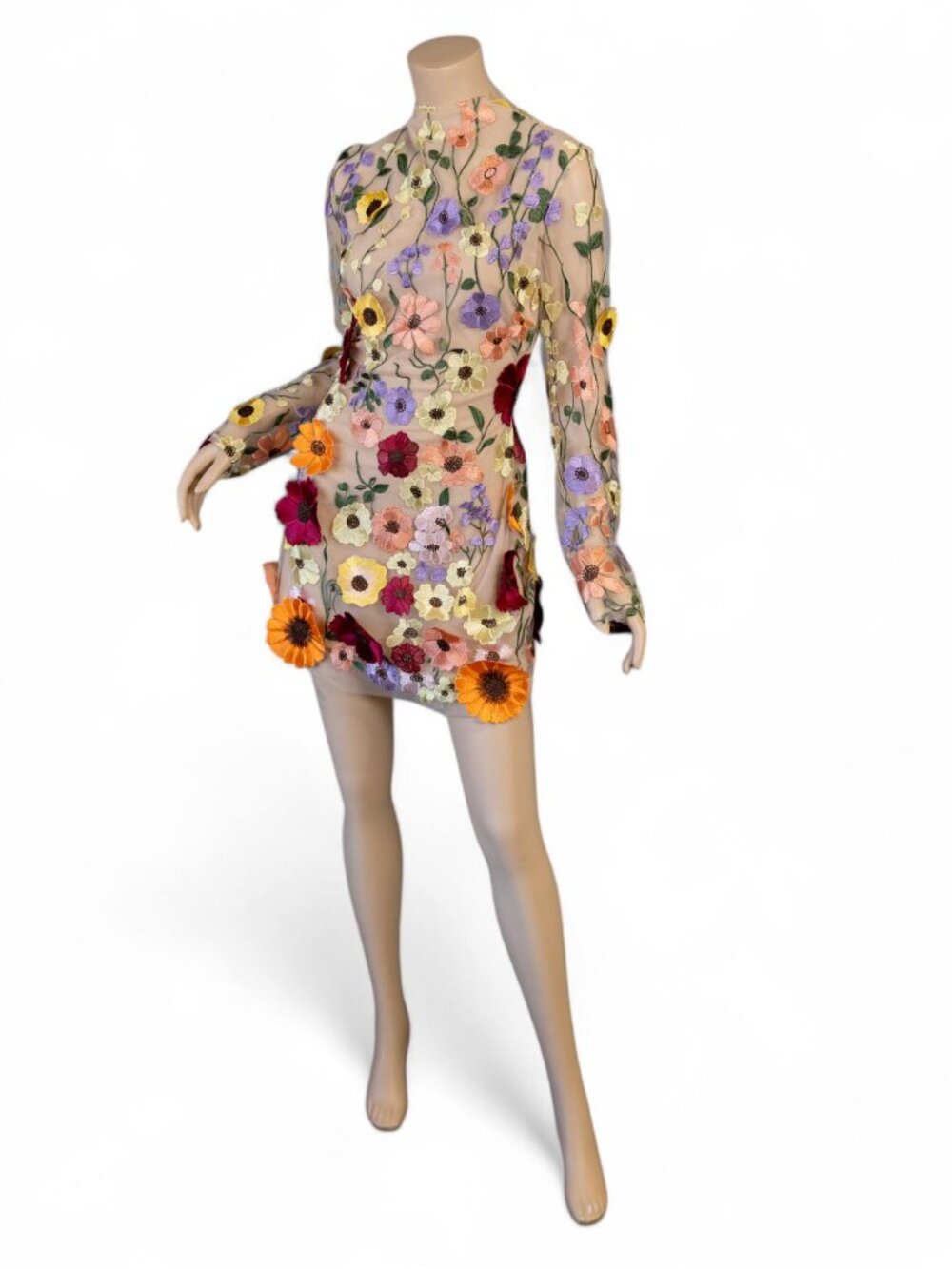 Floral Fantasy Mini Dress w/Open Back * Large - Picture 6 of 16